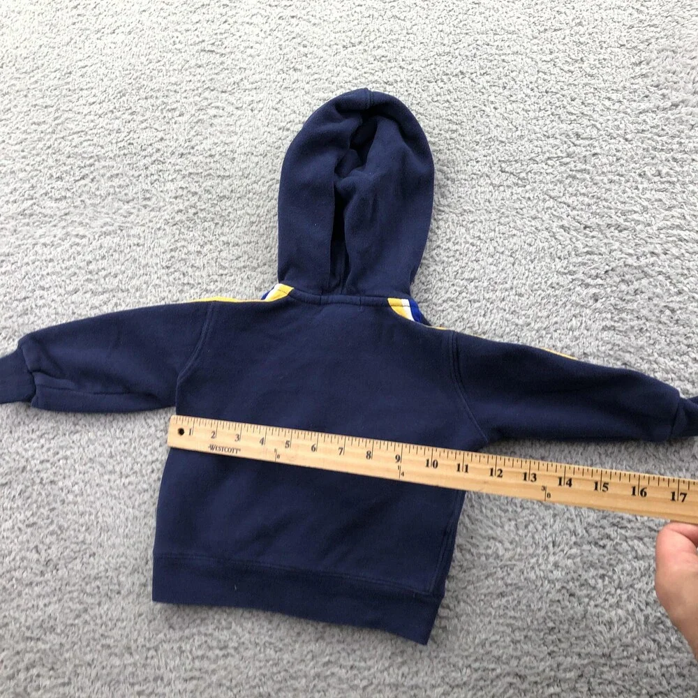 Polo Ralph Lauren Jacket Infant 9M Blue Hooded Fleece Track Zip Logo Striped